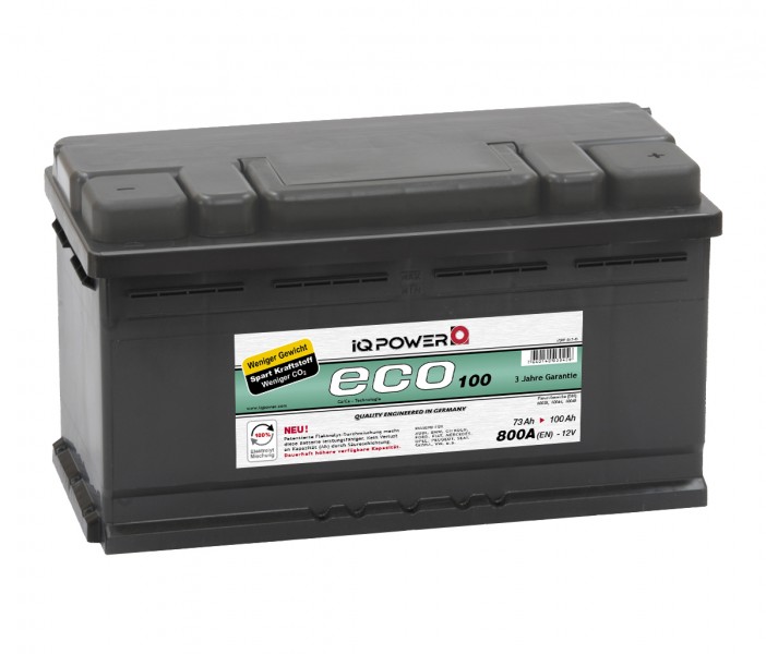 IQ Power Batterie ECO 100 Ah - 800A LxBxH 353x175x190mm ...